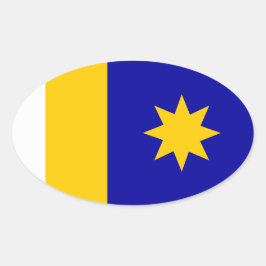 Adesivo Oval Bandeira de Hutchinson, Kansas