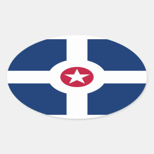 Adesivo Oval Bandeira de Indianápolis, Indiana
