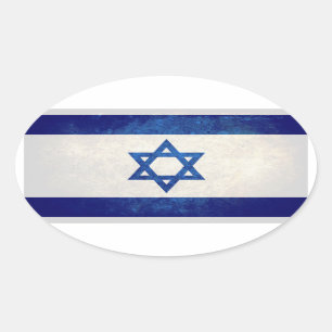 Adesivo Oval Bandeira de Israel