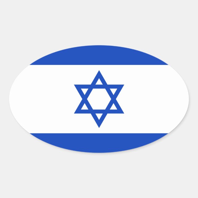 Adesivo Oval Bandeira de Israel (Frente)