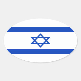Adesivo Oval Bandeira de Israel