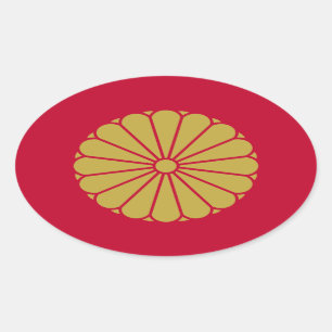 Adesivo Oval Bandeira de Japão Sessyo