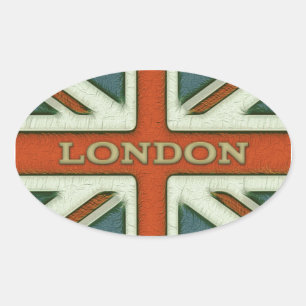 Adesivo Oval Bandeira de Londres Reino Unido