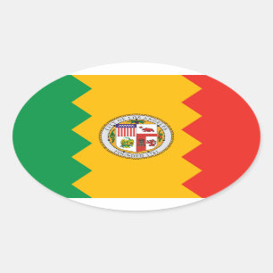 Adesivo Oval Bandeira de Los Angeles, Califórnia