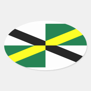 Adesivo Oval Bandeira de Monterey, California Oval Sticker
