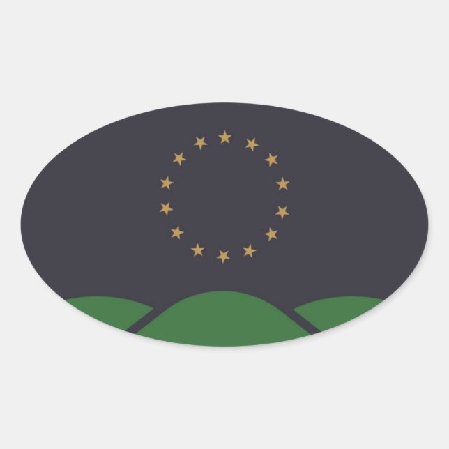 Adesivo Oval Bandeira de Montpelier, Vermont (Frente)