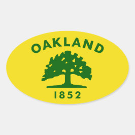 Adesivo Oval Bandeira de Oakland, Califórnia