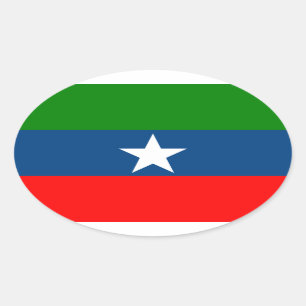 Adesivo Oval Bandeira de Ogaden