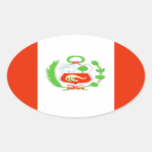 Adesivo Oval Bandeira de Peru