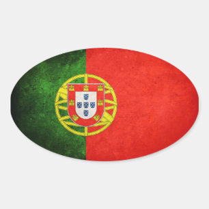 Adesivo Oval Bandeira de Portugal