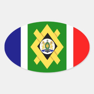 Adesivo Oval Bandeira de QUATRO Joanesburgo