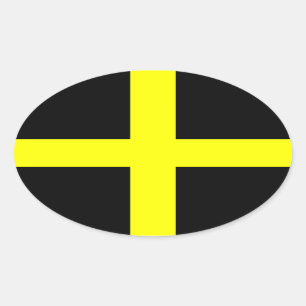 Adesivo Oval Bandeira de Santo David (País de Gales)