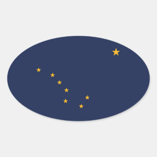 Adesivo Oval bandeira do Alasca