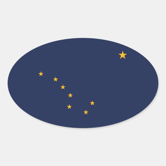 Adesivo Oval bandeira do Alasca (Frente)