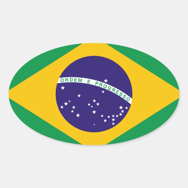 Adesivo Oval Bandeira do Brasil (Frente)
