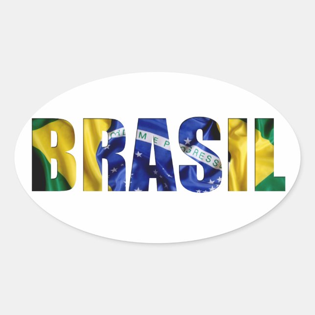 Adesivo Oval Bandeira do Brasil (Frente)