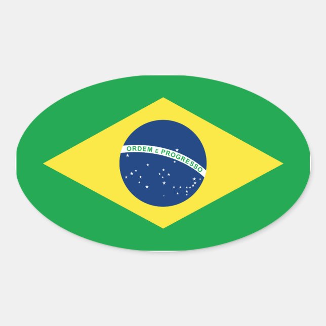 Adesivo Oval bandeira do brasil (Frente)