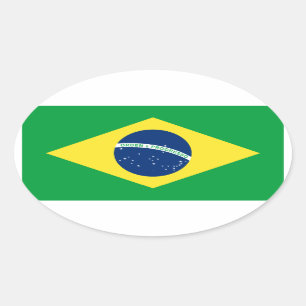 Adesivo Oval bandeira do brasil