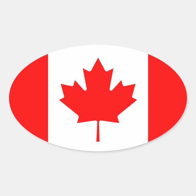 Adesivo Oval Bandeira do Canadá (Frente)