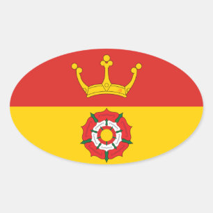 Adesivo Oval Bandeira do Condado de Hampshire, Inglaterra (Rein