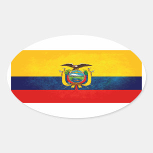 Adesivo Oval Bandeira do Equador
