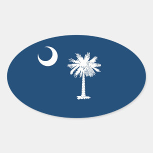 Adesivo Oval Bandeira do estado de South Carolina