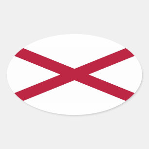 Adesivo Oval Bandeira do Estado do Alabama
