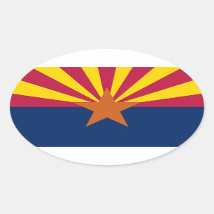 Adesivo Oval Bandeira do Estado do Arizona