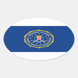 Adesivo Oval Bandeira do FBI