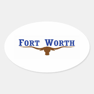 Adesivo Oval Bandeira do Fort Worth Texas