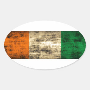Adesivo Oval Bandeira do irlandês do Grunge