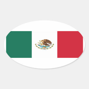 Adesivo Oval Bandeira do México