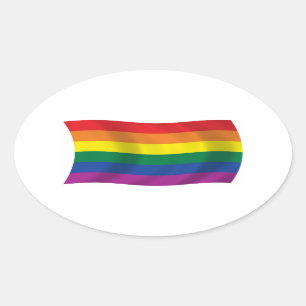 Adesivo Oval Bandeira do Movimento Orgulho Gay