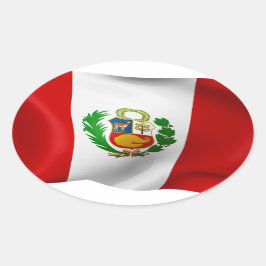 Adesivo Oval Bandeira do Peru