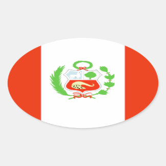 Adesivo Oval Bandeira do Peru