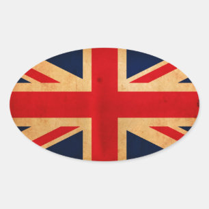 Adesivo Oval Bandeira do Reino Unido excelente