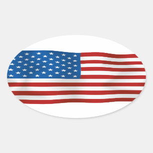Adesivo Oval Bandeira dos Estados Unidos da América