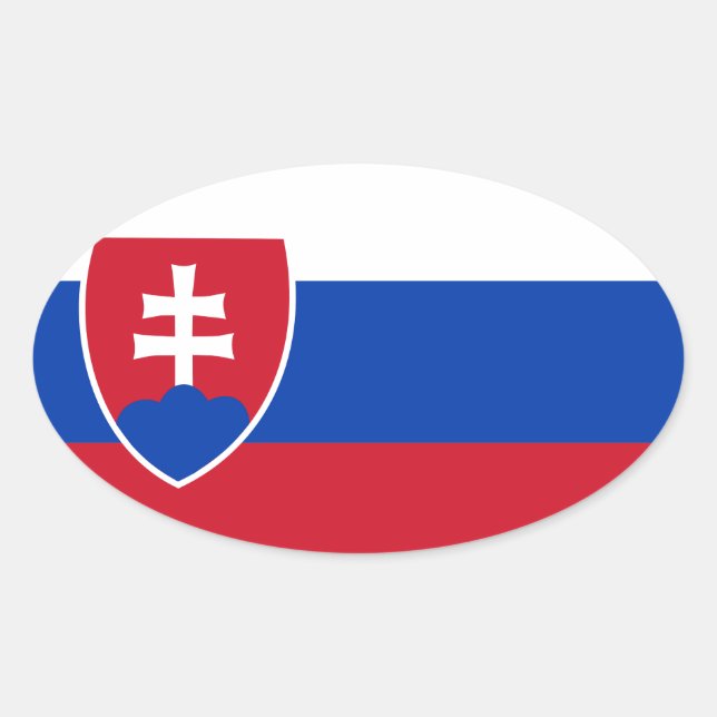 Adesivo Oval Bandeira eslovaca (Frente)