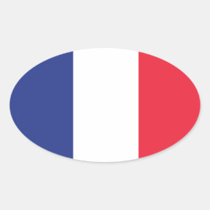 Adesivo Oval Bandeira francesa