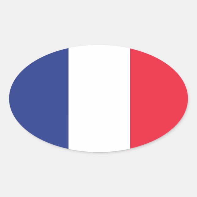 Adesivo Oval Bandeira francesa (Frente)