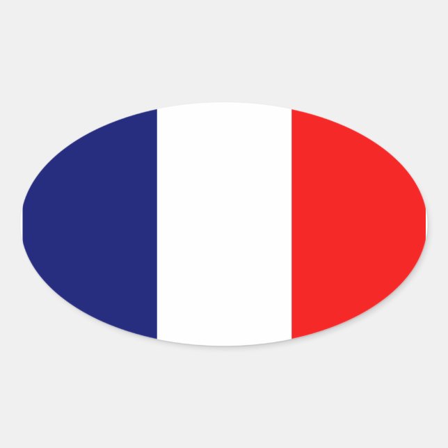 Adesivo Oval Bandeira francesa (Frente)