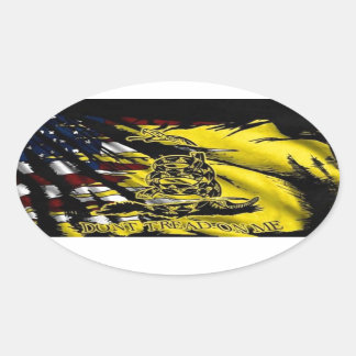 Adesivo Oval Bandeira Gadsden - Liberdade Ou Morte
