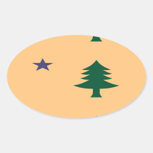 Adesivo Oval Bandeira histórica do Maine (1901-1909)