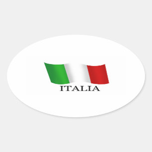 Adesivo Oval Bandeira italiana Itália Italia