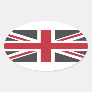 Adesivo Oval Bandeira legal Red Union Jack British(UK) Flag