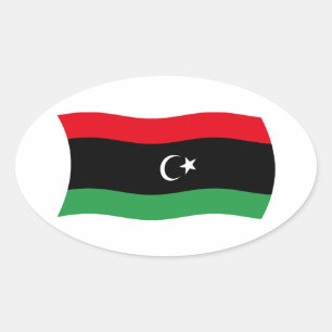 Adesivo Oval Bandeira Líbia