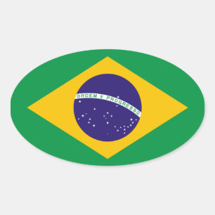 Adesivo Oval Bandeira Nacional Brasil