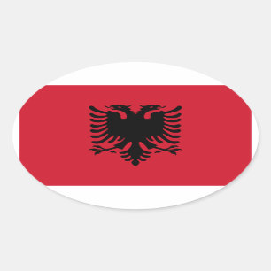 Adesivo Oval Bandeira Nacional da Albânia