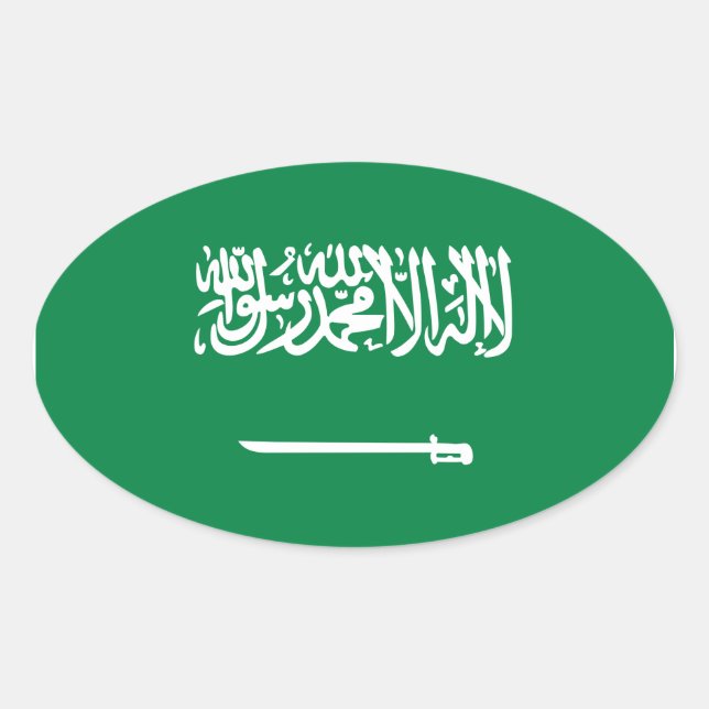 Adesivo Oval Bandeira Nacional da Arábia Saudita (Frente)