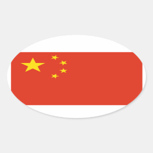 Adesivo Oval Bandeira Nacional da China